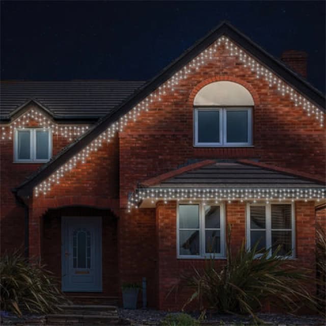 Eagle Connect Icicle Lights White Rubber 60/40/20 Drop 6M Cool White