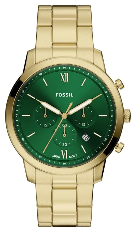 Fossil FS6164 Neutra Chronograph (44mm) Green Dial / Gold Watch