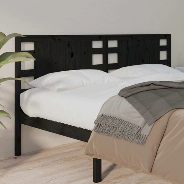 VIDAXL Headboard Black 126x4x100cm Solid Wood Pine Vidaxl 8720287006459