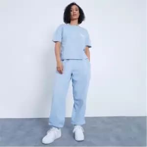 I Saw It First Basic Embroidered T Shirt and Joggers Set - Blue