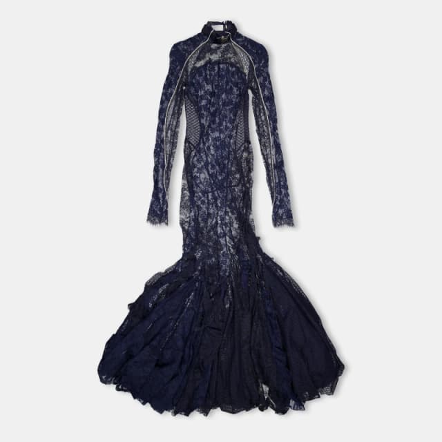 Off White Womens Silk Dressing Gown Blue female 4 (3XS)