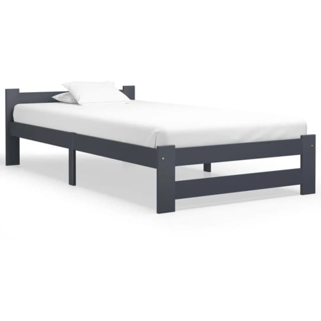 VIDAXL Bed Frame without Mattress Dark Grey Solid Pine Wood 100x200cm Vidaxl 8720286290033