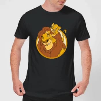 Disney Mufasa & Simba Mens T-Shirt - Black - 3XL - Black