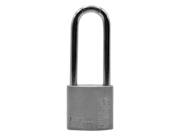 SCAN ZB111-32L Stainless Steel Padlock 32mm Long Shackle SCAPLSS32LS - Scan ZB111-32L