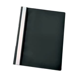 Esselte A4 Report Flat File Lightweight Plastic Clear Front Black 1 x Pack of 25