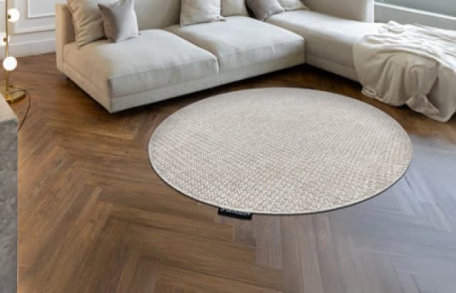 RugsX Carpet Casablanca Loop Circle Beige Loop, Soft Circle 80 Cm