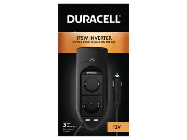 Duracell 175W Twin EU Socket Inverter
