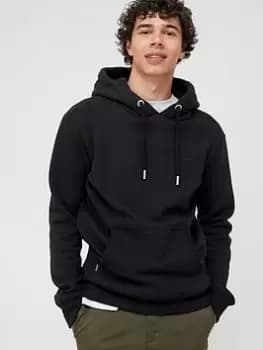 Superdry Vintage Logo Embroidered Logo Hoodie - Black Size XL Men