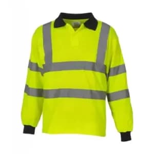 Yoko Ladies/Womens Hi-Vis Long Sleeve Polo Shirt (Pack of 2) (XL) (Hi-Vis Yellow)