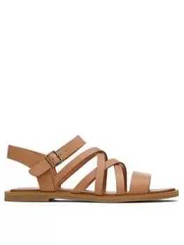 TOMS Sephina Leather Sandals - Sandy Beige, Beige, Size 5, Women