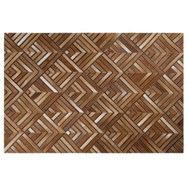 Beliani Rug Tekir Brown 160 X 230 Cm Leather