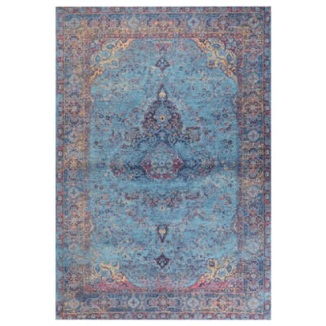 Beliani Rug Kansu Blue 160 X 230 Cm Cotton