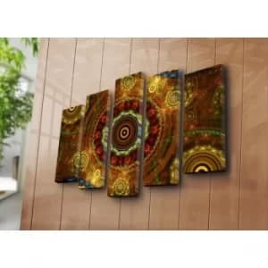 5PATK-248 Multicolor Decorative Canvas Painting (5 Pieces)