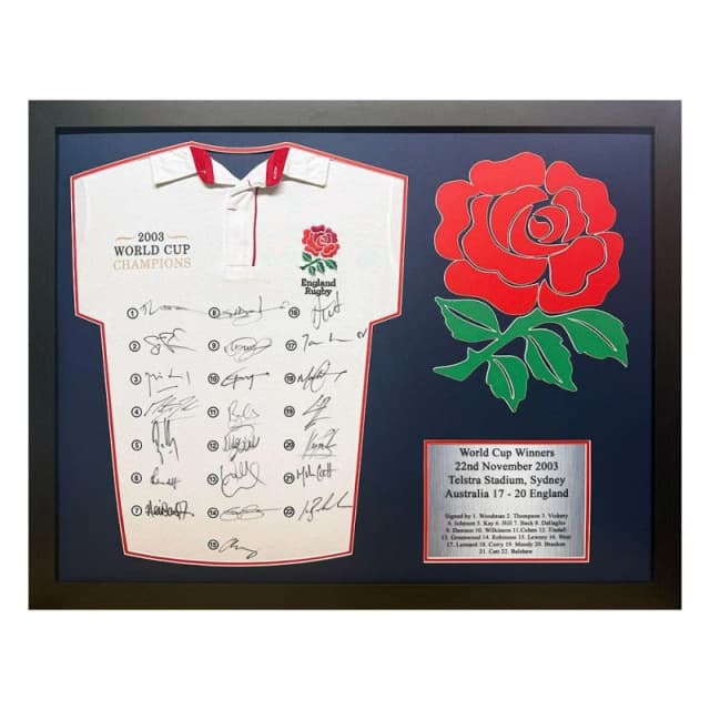 AllStarSignings Ltd Fully Signed England Rugby 2003 World Cup Shirt White unisex One Size