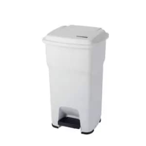 Slingsby Pedal Bin With Silent Closing Lid, White 60L