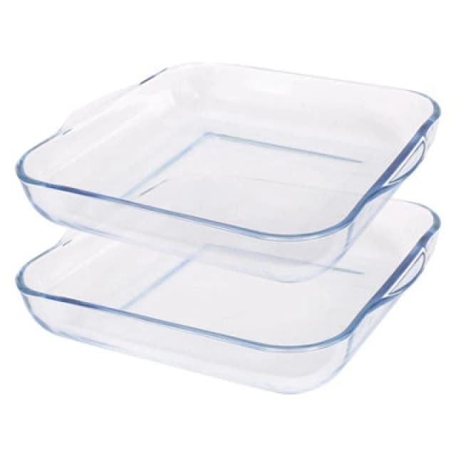 Argon Tableware Square Glass Oven Dishes - 30Cm X 27.5Cm - Pack Of 2