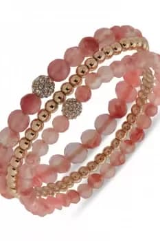 Ladies Anne Klein Jewellery BR SET OF 3 STRETCH - GLD/CHERRY/CRY Bracelet 01B00366