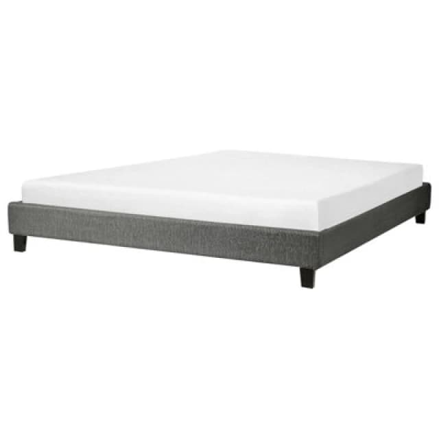 Beliani Bed Without Headboard Fabric Roanne 180 X 200 Cm (Eu Super King) Grey