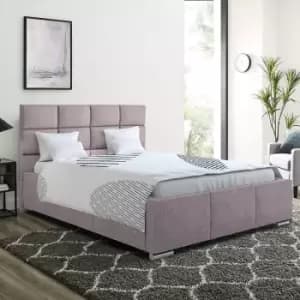 Gerali Upholstered Beds - Plush Velvet, Double Size Frame, Pink - Pink