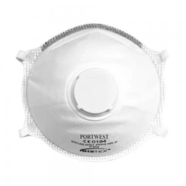Portwest FFP3 Valved Light Cup Dolomite Dust Masks P304WHR Pack Qty: Pack of 10