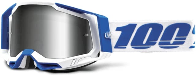 100% Racecraft II Isola Motocross Goggles, white-blue for Men