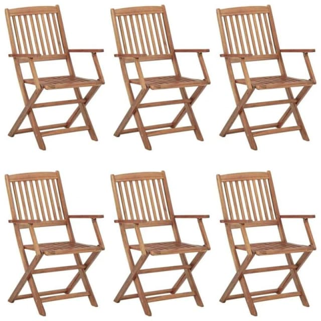 VIDAXL Folding Outdoor Chairs 6 pcs Solid Acacia Wood Vidaxl 8720286459188