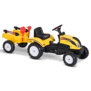 HOMCOM Kids Pedal Go-Kart Ride-On Tractor w/ Rake on Four Wheels