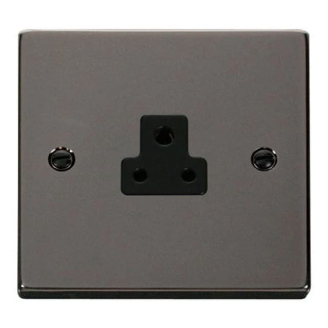 SE Home Black Nickel 1 Gang 2A Round Pin Socket Black