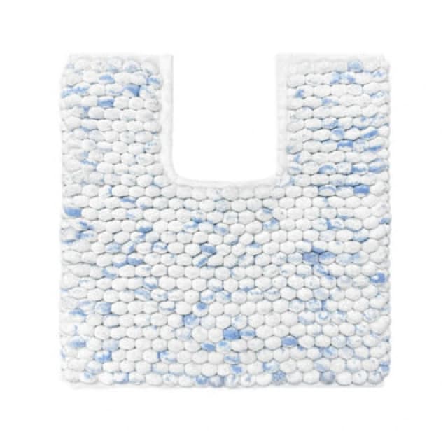 Allure Bath Fashions Marl Chunky Bobble Pedestal Toilet Mat Non Slip - Blue