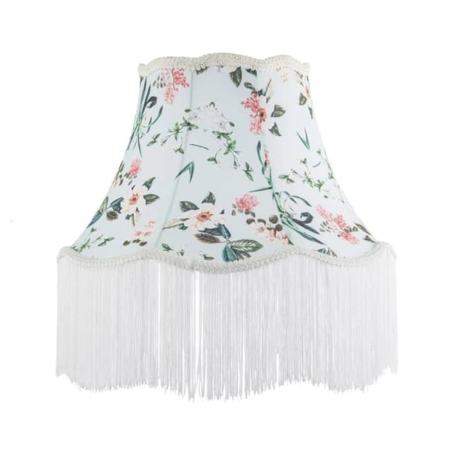 Happy Homewares Victorian Styled Vintage Lamp Shade with Green & Blue Floral Decor in Duck Egg Blue Size: 16" Duck Egg Blue Unisex 16"