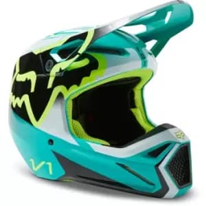 FOX V1 Leed Motocross Helmet, turquoise, Size 2XL, turquoise, Size 2XL