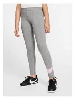 Nike Older Girls Favourites Swoosh Legging - Grey/Pink