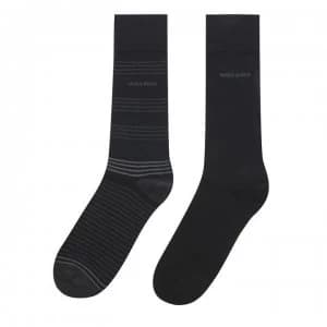 Hugo Boss 2 Pack Stripe Socks Black/Grey