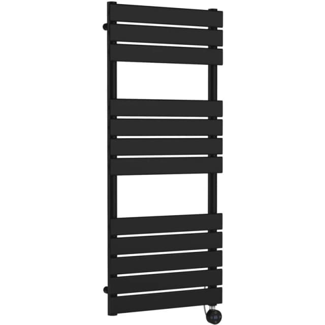NUIE Nuie - Flat Panel Electric Towel Rail 1213mm h x 500mm w - Matt Black HL459