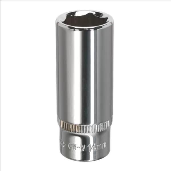 Genuine SEALEY SP1414D WallDrive® Socket 14mm Deep 1/4Sq Drive Fully Polished