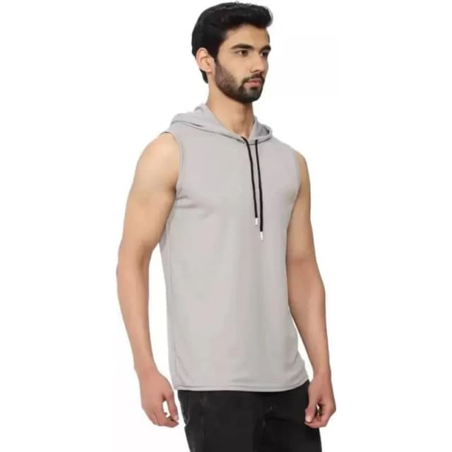 Proact Mens Sleeveless Hoodie in Grey Size: XS Grey Male XS
