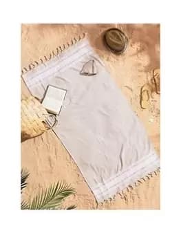 Catherine Lansfield Hammam Beach Towel- Natural