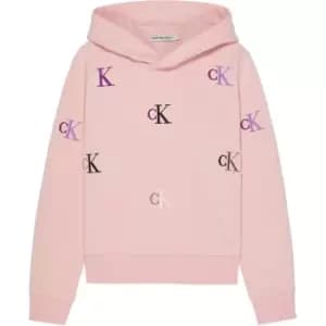 Calvin Klein Jeans Monogram Aop Hoodie - Pink