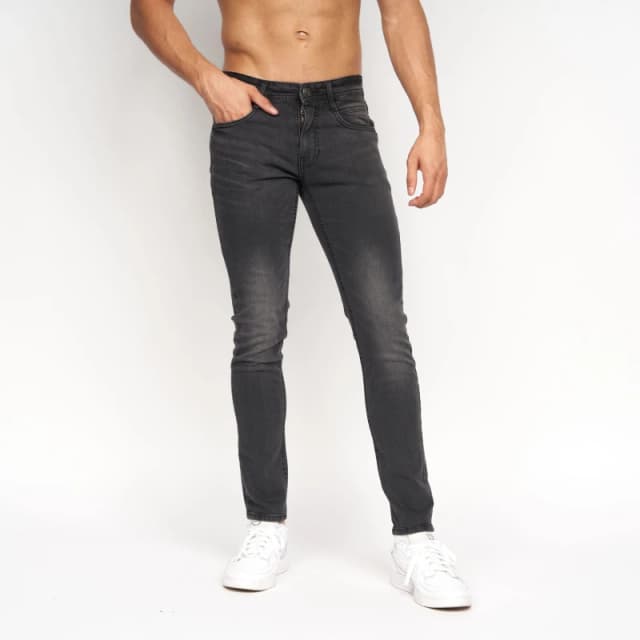 Duck&Cover Maylead Mens Slim-Fit Five-Pocket Denim Jeans in Black Size: 38R Black Male 38R