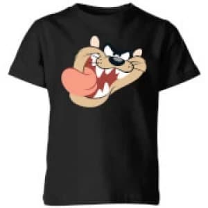 Looney Tunes Tasmanian Devil Face Kids T-Shirt - Black - 11-12 Years