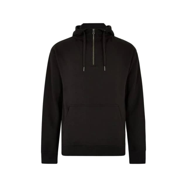 Kustom Kit Mens Quarter Zip Regular Hoodie in Black Size: XS Black Male XS