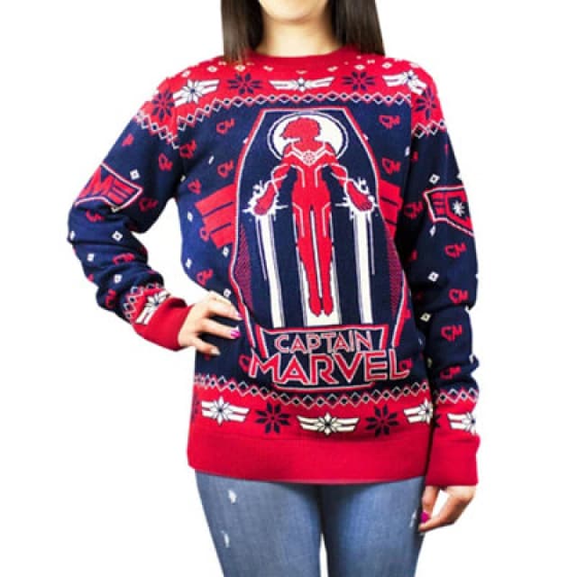 Marvel Christmas Jumper Black female