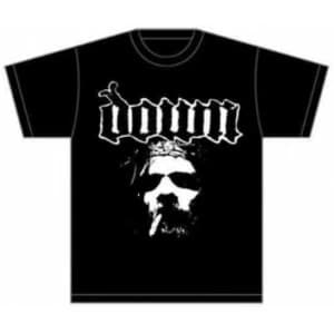 Down Face Mens T Shirt: Black Large