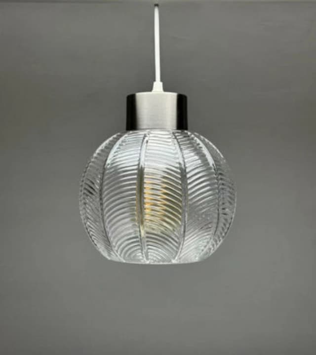 K Living Leaf Design In A Clear Glass Light Pendant