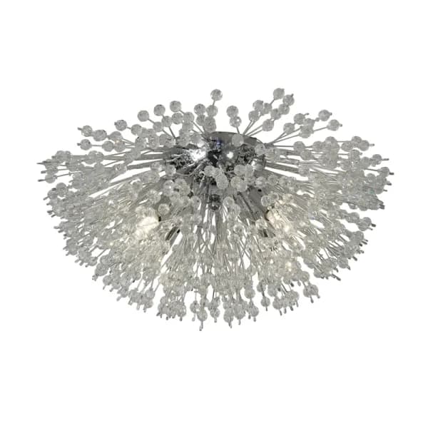 Searchlight Sunburst Glass 4 Light Flush Ceiling Light - Chrome