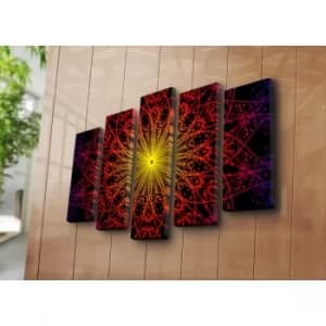 5PATK-161 Multicolor Decorative Canvas Painting (5 Pieces)