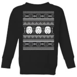 Star Wars Stormtrooper Knit Kids Christmas Sweatshirt - Black - 11-12 Years