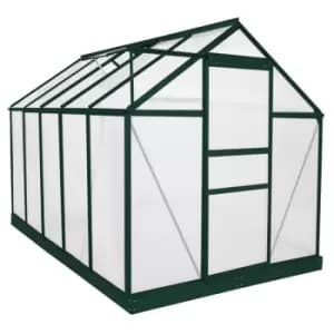 Monstershop Greenhouse Polycarbonate 6ft x 10ft w/ Base (Green)