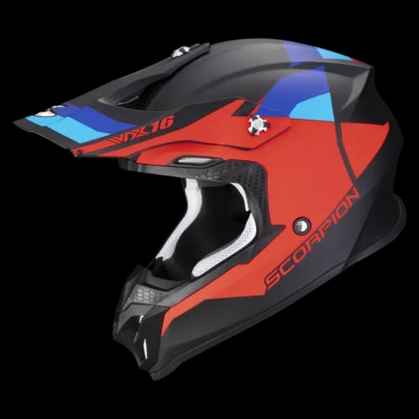 Scorpion VX-16 Evo Air Spectrum Matt Black-Red-Blue Offroad Helmet Size XS