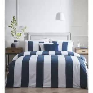 Portfolio Alissa Duvet Cover Set Blue Super King Striped 200 Thread Count Bedding Set - Blue